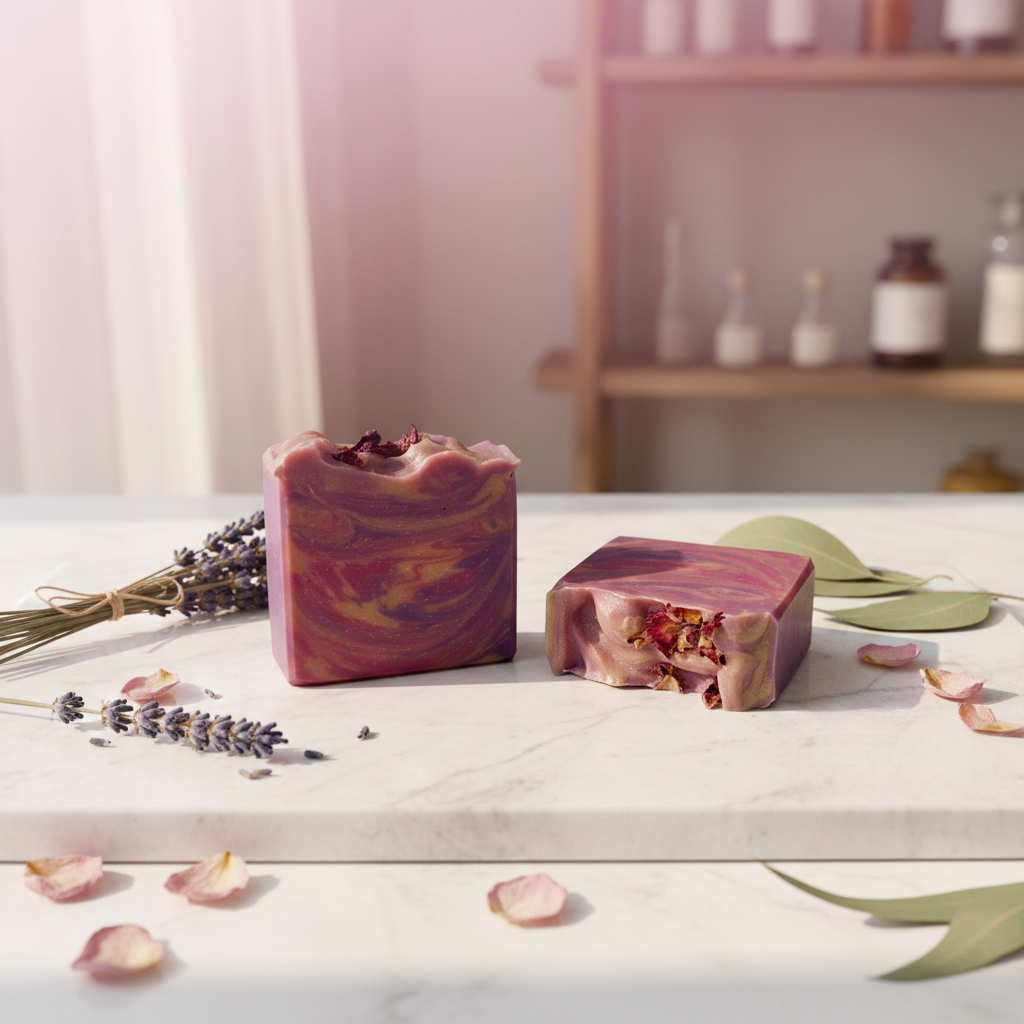 Love Aura Soap – Rose & Jasmine Infused | Handmade Cold Process Bar
