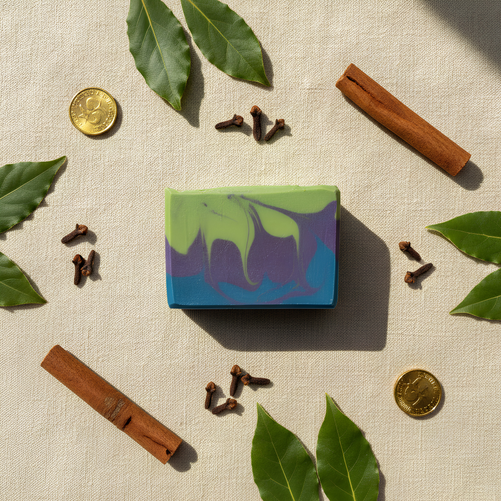 Groovy Money Soap – Bay Leaf, Basil & Cinnamon Infused | Handmade Cold Process Bar