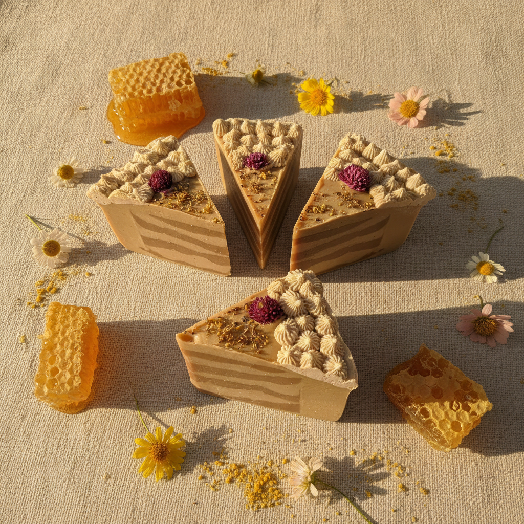 Wildflower Honeycake Soap | Vanilla Bean & Raw Almond Milk Bar